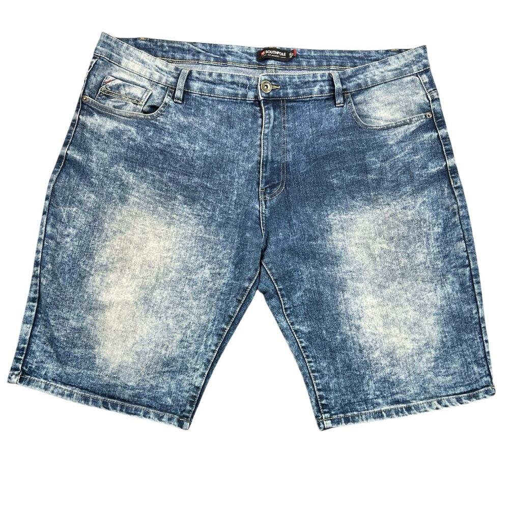 Southpole Denim Shorts Blue Acid Wash Jean Shorts Streetwear Summer - 42